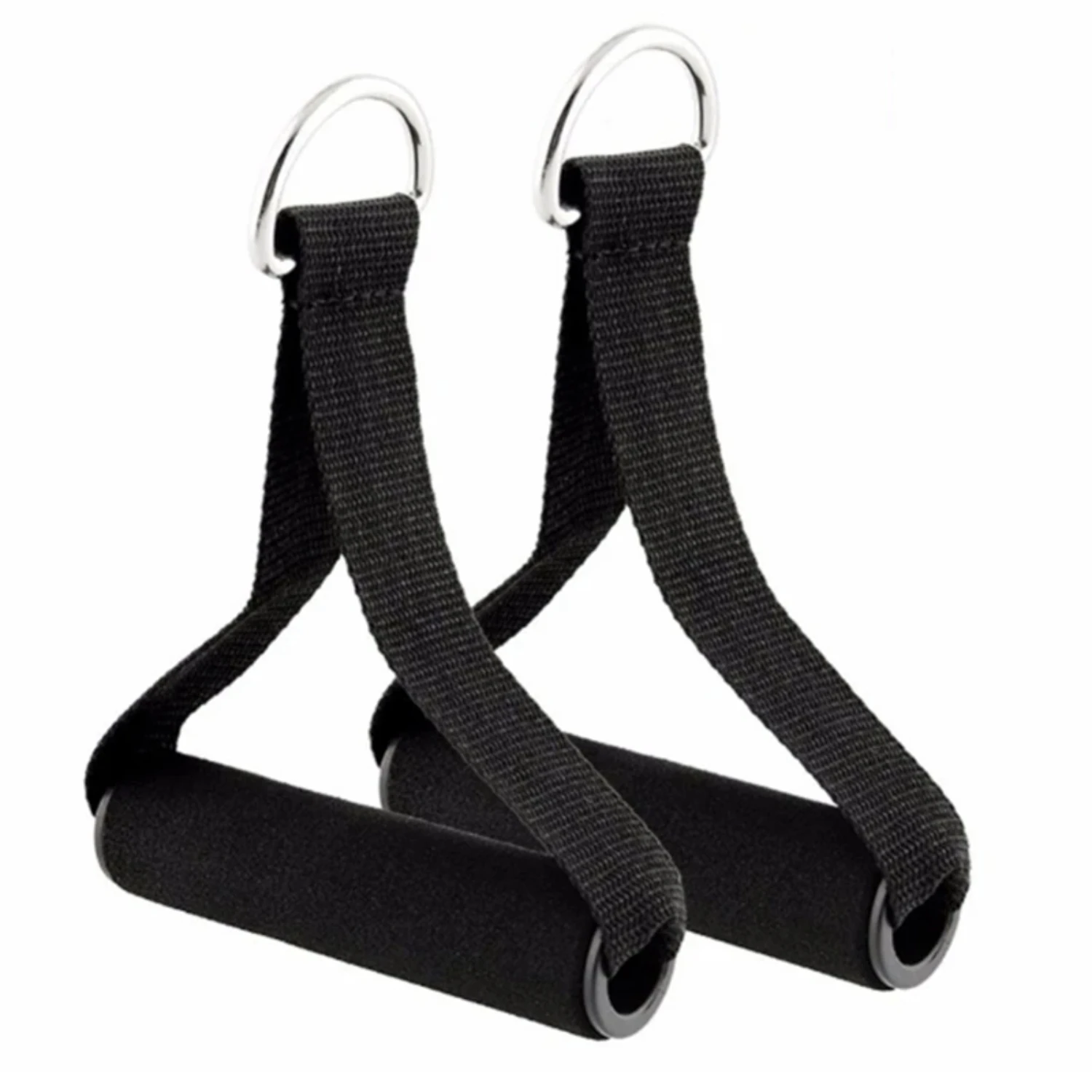 2pc Gym Resistance Bands Handles Anti-slip Grip Strong Nylon Webbing Fitness Heavy Duty Cable Machine Workout Equipment Kdc Bbs