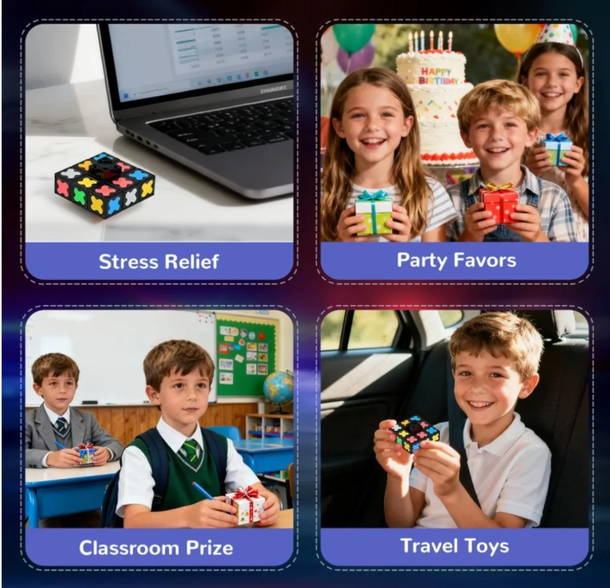 Fidget Spinner Toy – Transformable en Cube Infinite, jouet sensoriel anti-Stress pour enfants, cadeau de puzzle créatif