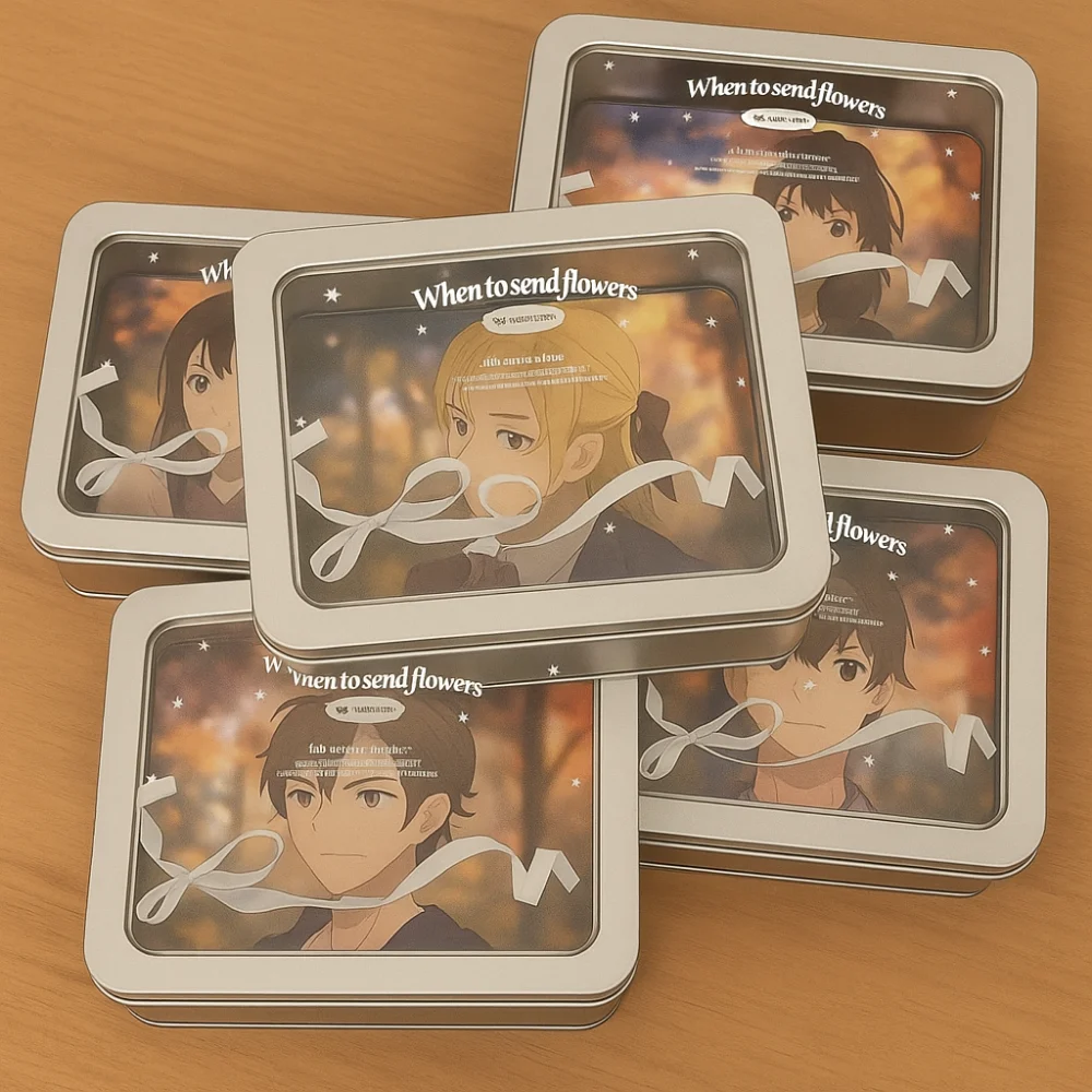 

3 шт., шикарная лента с бантом, корейский кружевной настольный органайзер, железная откидная крышка, кружевной органайзер с бантом для фотокарт, герметичная коробка для хранения фотокарт