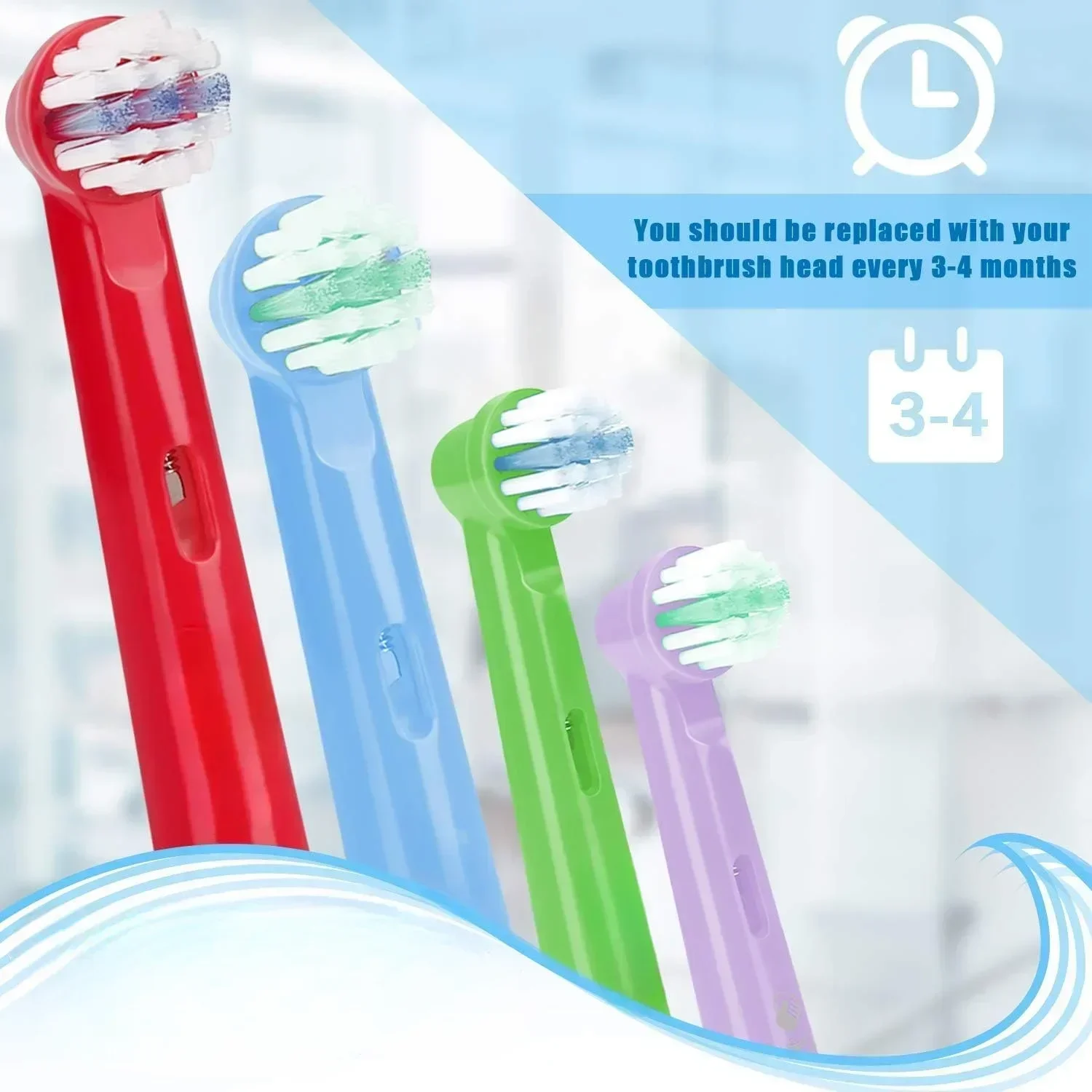 교체용 어린이 칫솔 헤드, 구강 B EB-10A 프로 헬스 단계 전동 칫솔 구강 관리용, 4 개, 8 개, 12 개, 16 개, 20 개