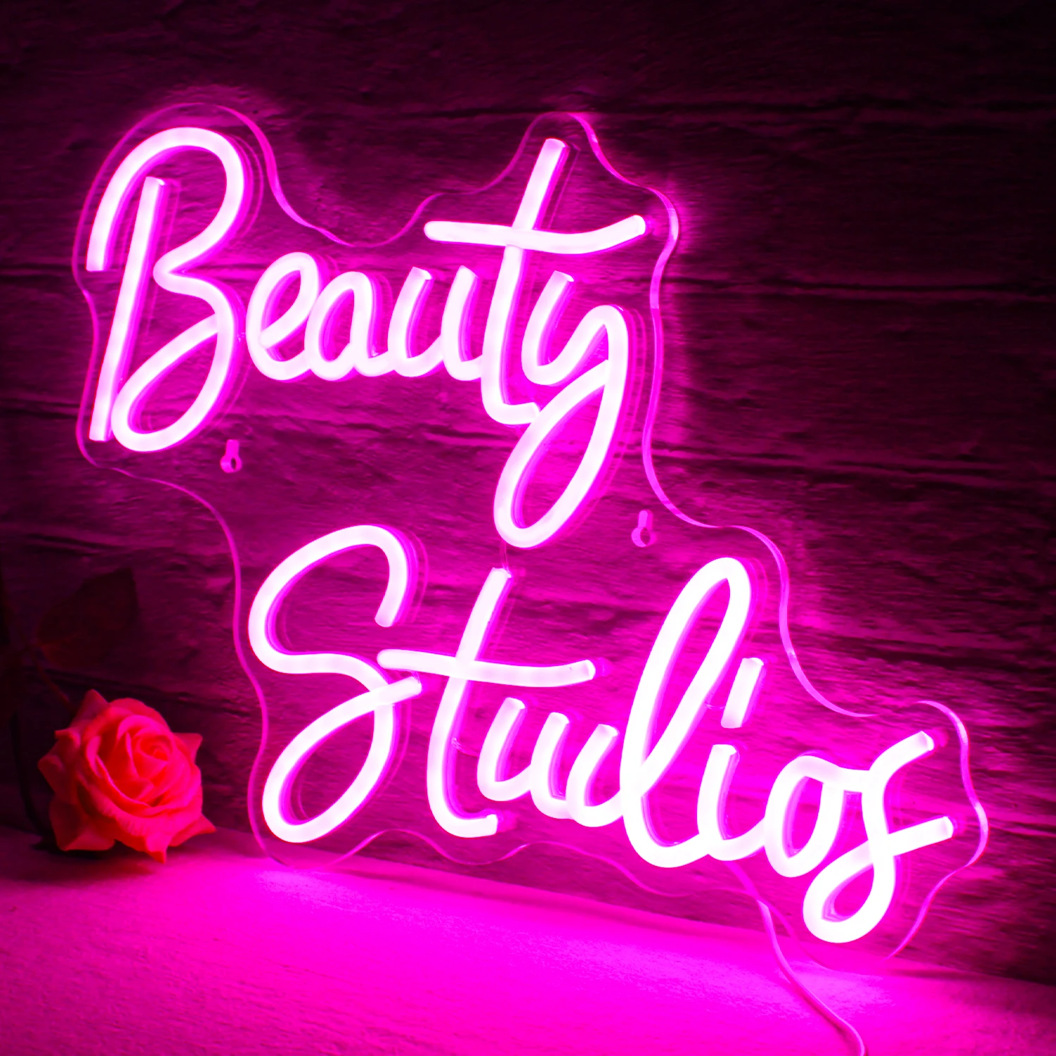 Wanxing Beauty Studio Neon Light LED Sign Pink Lamp For Office Home Bedroom Acrylic Luminiso Sign Personalized Wall Decoration