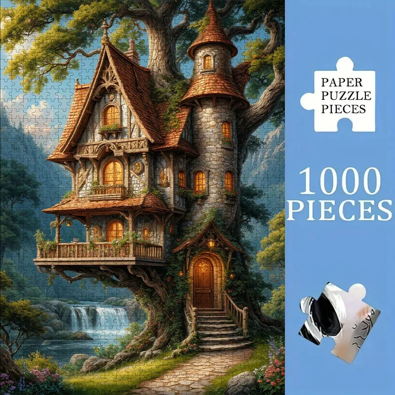 1 box -1000 puzzle pieces, adult puzzle, suitable for home, living room, and office decoration, DIY gift.