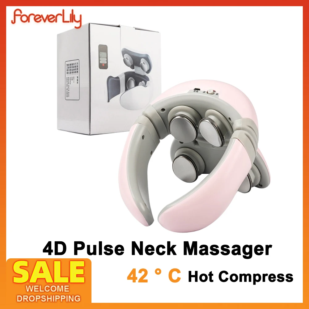 

4D Magnetic Pulse Heated Electric Intelligent Neck Shoulder Massager Fatigue Relief Relaxation Cervical Infrared Massage Device