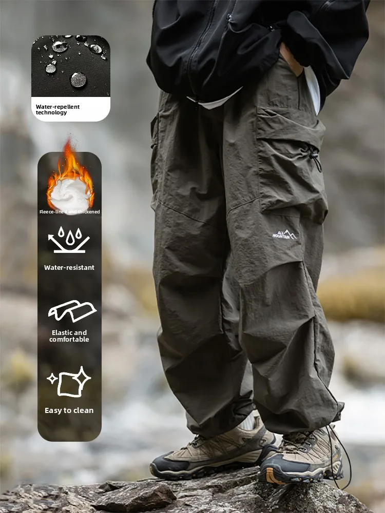 

Outdoor Waterproof Fce Lined Paratrooper Pants Men's Spring Autumn American Sle Mountain Climbing Trousers Cargo Workwear
