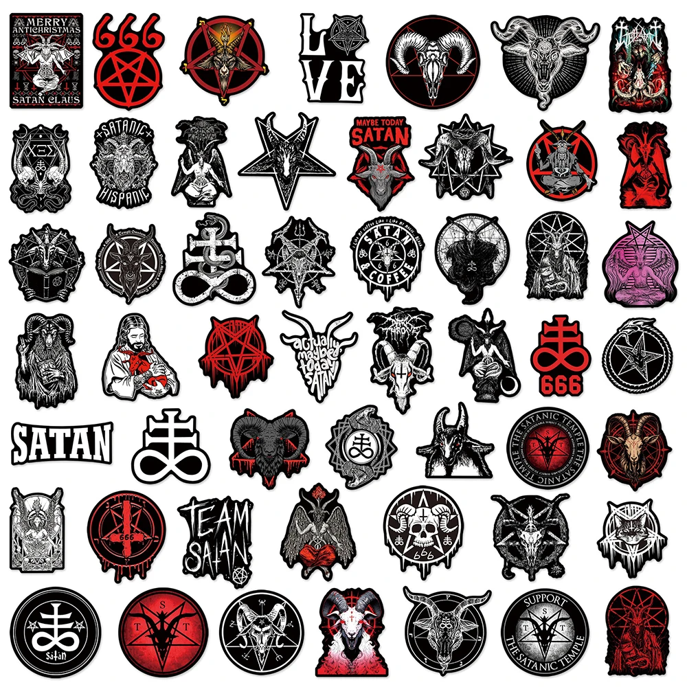 10/30/50pcs Cool Anime Gothic Demon Satan Waterproof Stickers DIY Motorcycle Luggage Phone Decoration Sticker Kids Classics Toys