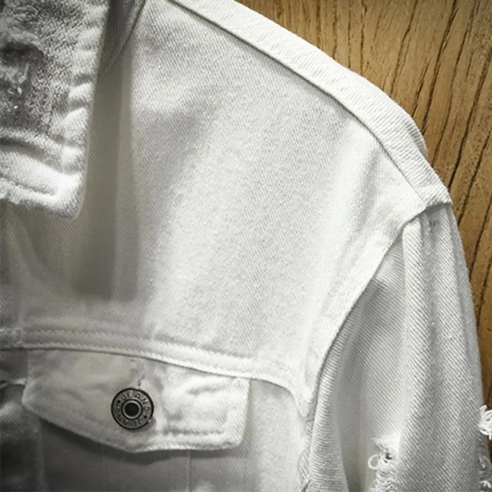 New 2024 Men's Fashion Jeans Jacket Solid Spring Autumn Cotton Denim Jacket Men White Black Pink Ripped Hole Jean Coats Male 16 S9f3b8889b0d74c8cad793c25bc6e410cd