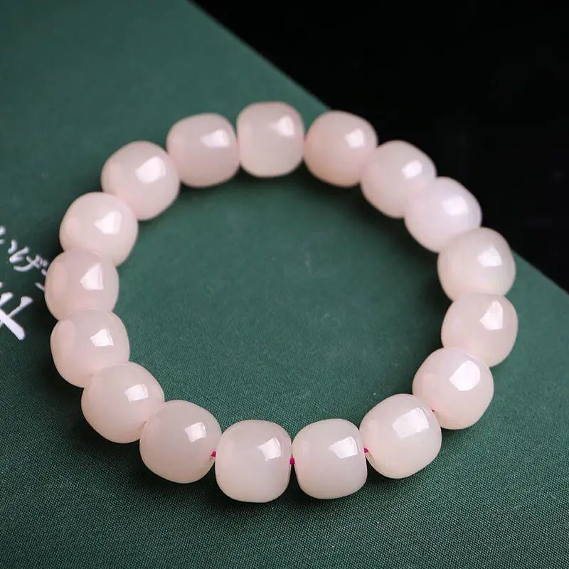 

Natural Nephrite Pink Jade Bracelet Women Healing Gemstone Fine Jewelry Genuine Chinese Hetian Jade Bracelet Girlfriend Mom Gift
