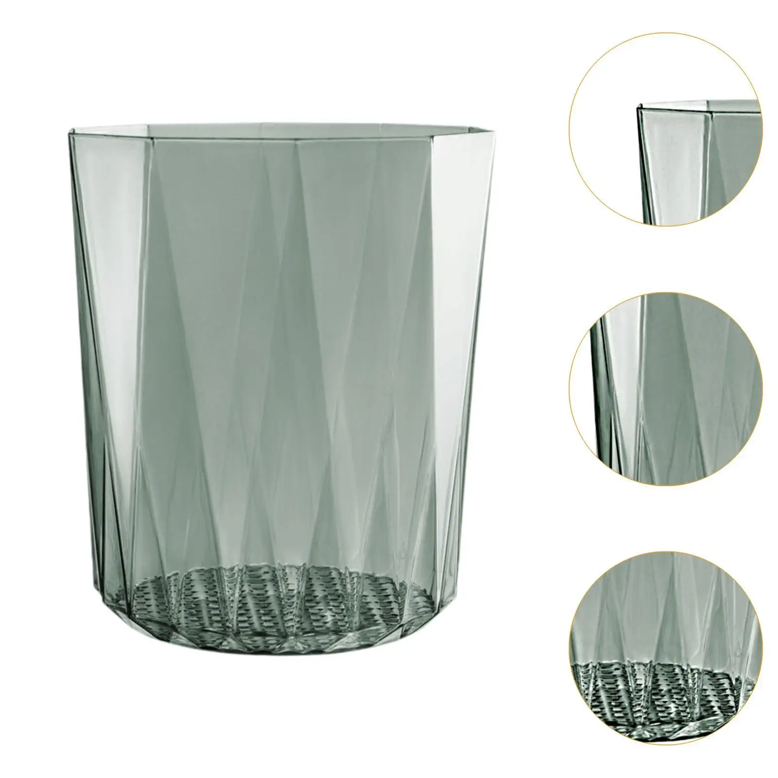 Open Top Transparent Trash Can Garbage Can 10 L Trash Bucket Dustbin Kitchen Trash Bin for Living Room Dorm Home Bathroom