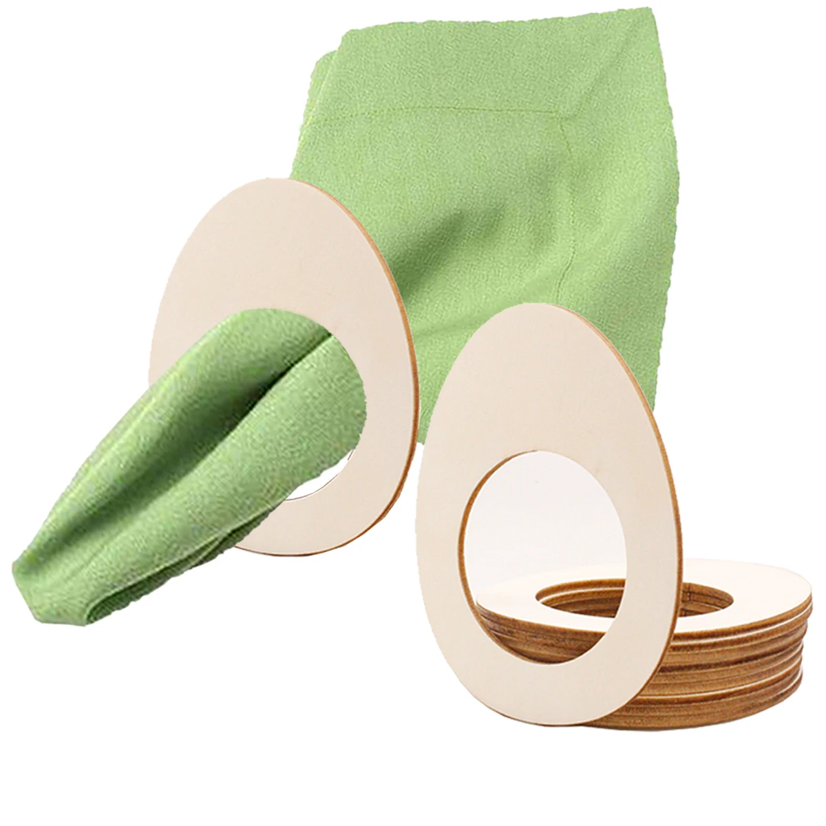 

20pcs Wooden Rings Egg Shape Holders For Wedding Banquet Dinner Party Decoration Creative Design Banquet Napkin Ring