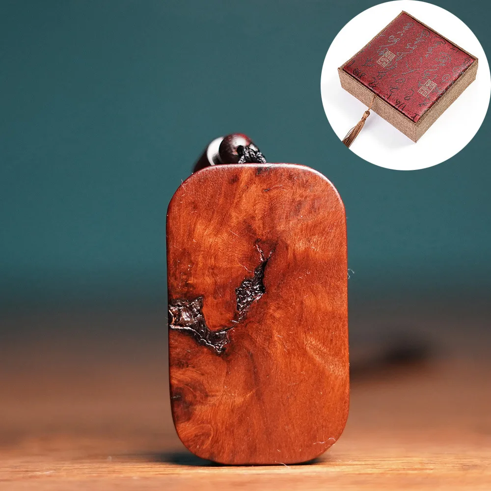 2026 Natural Lightning Struck Jujube Wood U Shape Token Pendant Handcarved Scorched Peace Amulet Jewelry for Men Women Wear Gift - view 6
