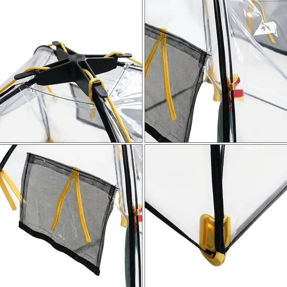 Portable Small Greenhouse 56x56x56cm Semi-Transparent PE Plant Shelter With Zipper Door For Plants Growing