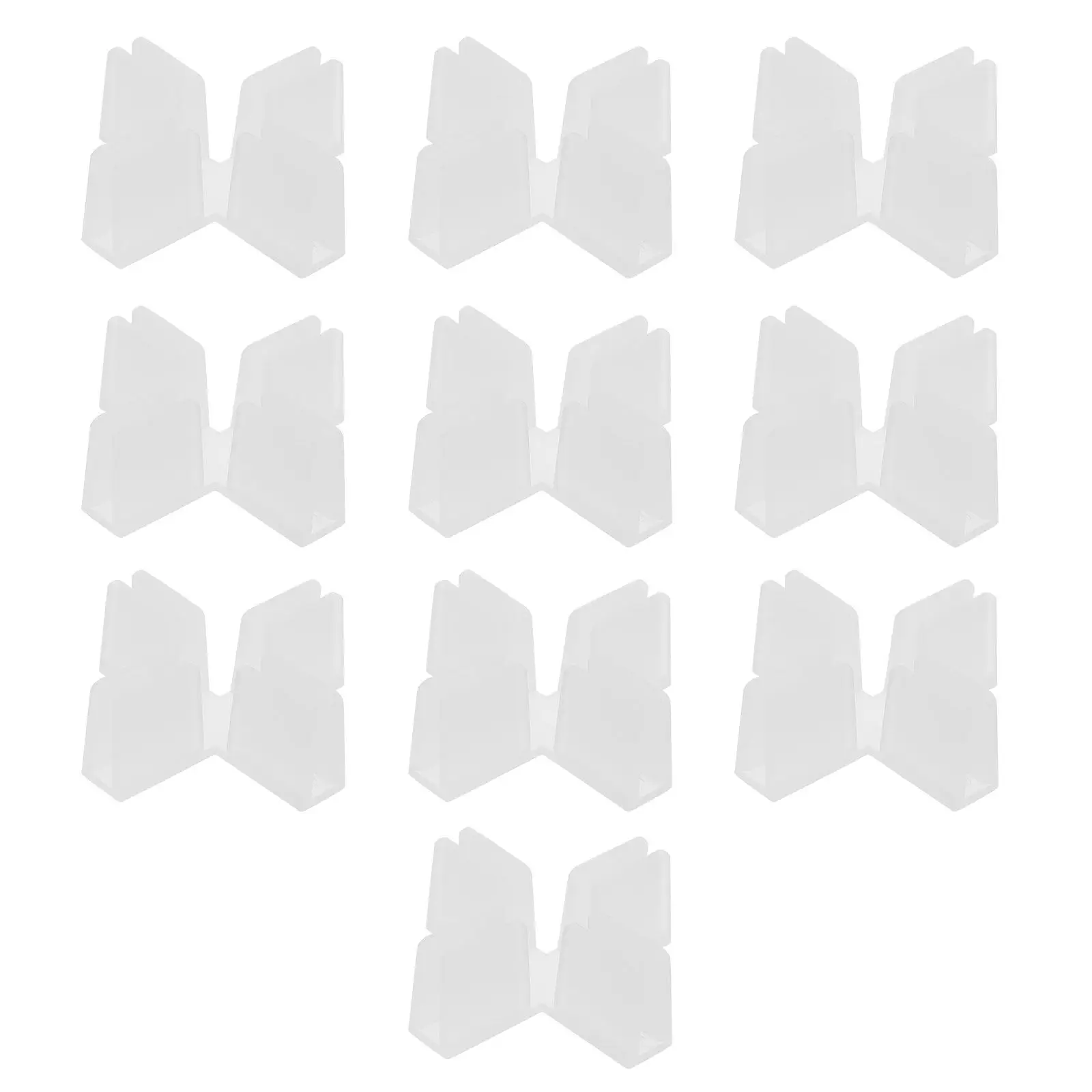 10Pcs Isolation Desktop Divider Clamps Cross Type Plastic Fixing Clips Strong Grip Suitable for Most Carton Thicknesses Home