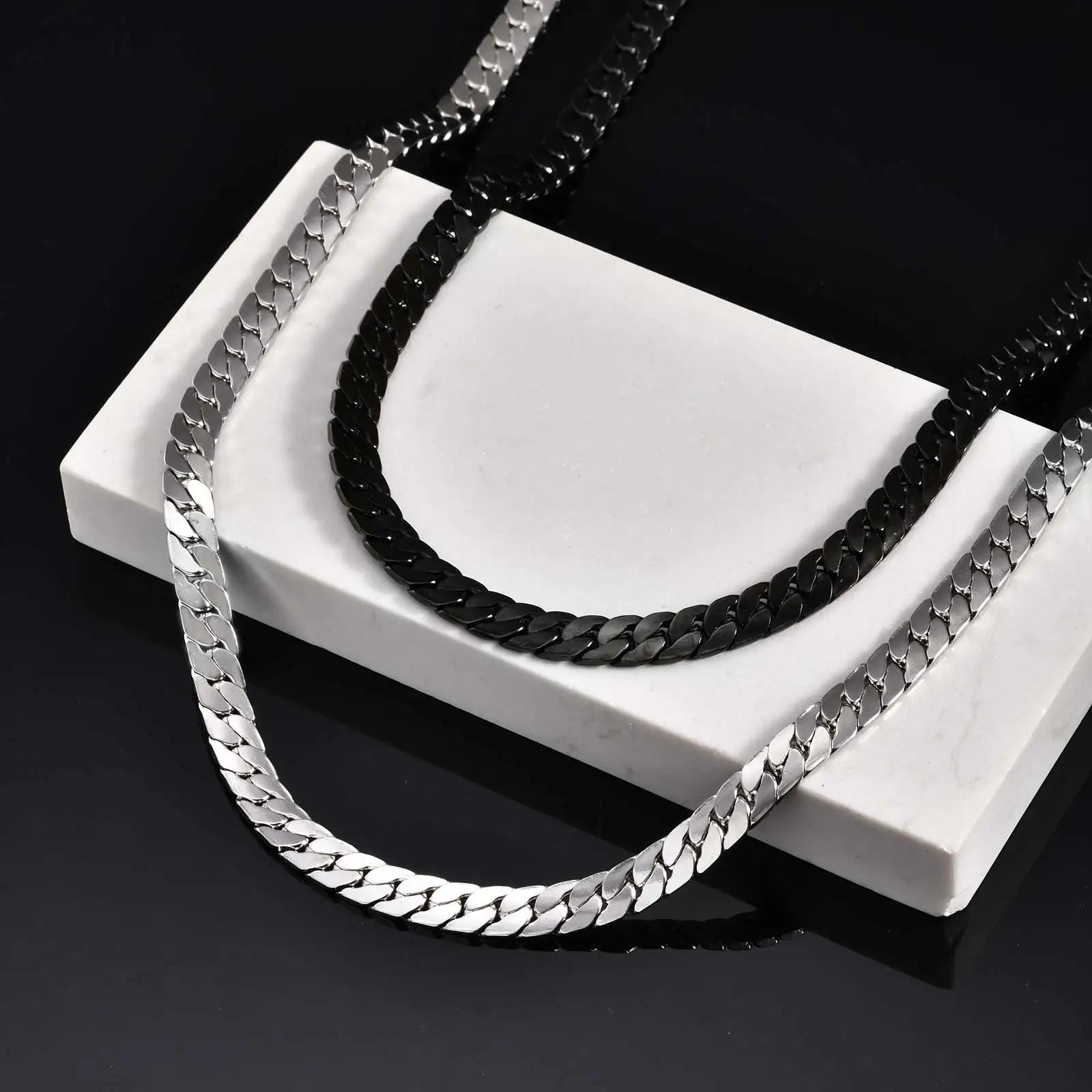 Stainless Steel Cuban Chain Necklace for Men 6mm Chain Punk Minimalist Necklace Hip Hop Waterproof Jewelry Gift 50/55cm - Image 2