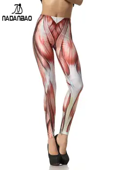NADANBAO Muskel Bedruckte Leggings Anime Cosplay Kostüm Lässige Fitness Workout Hosen Mädchen Party Tragen Hosen Damen Bottom