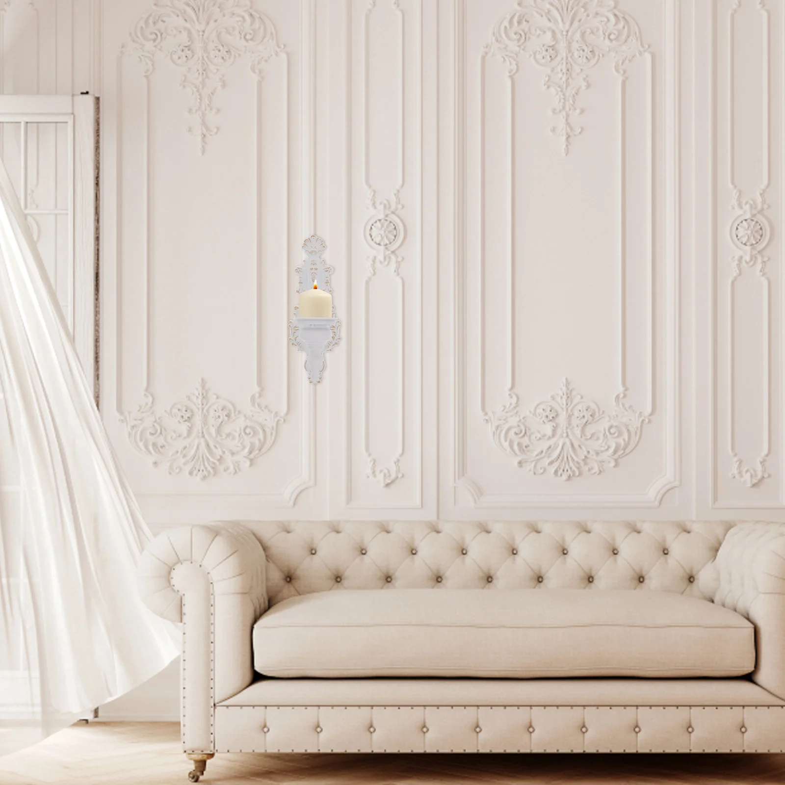 

Iron Wall Sconce Holder Vintage Pillar Mount for Living Room Home Office Decorative Space Farmhouse Wedding Holiday Party