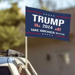 Donald Trump 2024 Take America Back Double Sided Car Flags 12x18 Inch UV Fade Resistant Fade Resistant Country Flags for Pat