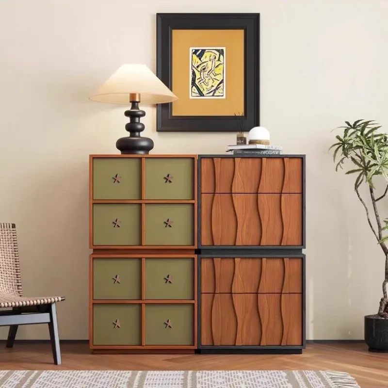 Fornex Medieval style bedroom bedside table storage bedside table living room module free combination TV cabinet locker side cab
