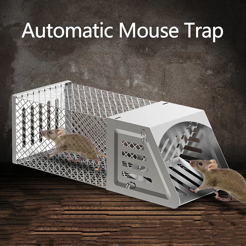 Single Door Continuous Rat Hole Mouse Trap Safe Firm Iron Net Household Mouse Catcher Humane Indoor Outdoor Rat Trap Rat Cage