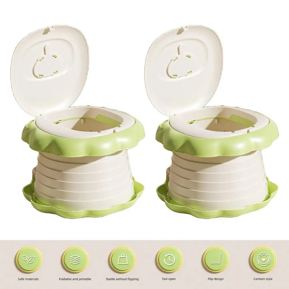 Foldable Children Potty Travel Potty Seat for Kids Portable Travel Potty Seat for Toddler with Absorbent Pads Cleaner for Kids