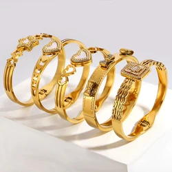 Greatera High Quality Gold Color Men Women's Bangle Trendy Heart Star Hollow Design Assorted Choice Wear Party Jewelry Bracelet