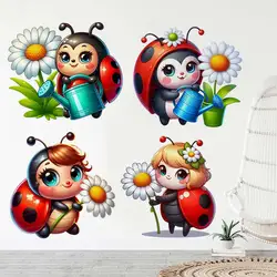 Coccinella Wall Sticker Baby Kids Room Decoration murale autoadesivo camera da letto carta da parati per la casa Nursery Decor decalcomanie S103