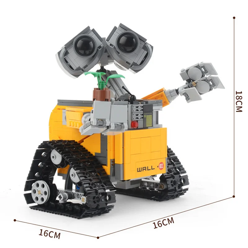 Pixared Walle Robot Building Block Kit modello di montaggio Puzzle per bambini Giocattolo fai da te Ornamento da tavolo Regalo WALL-E