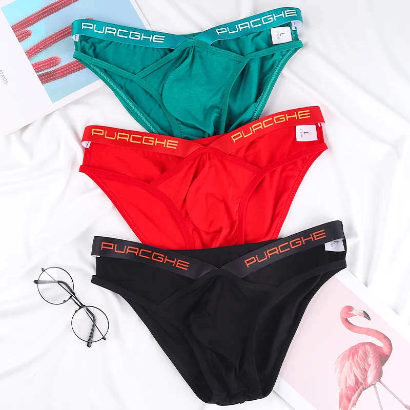 New Men's Briefs Modal Low Waist Hollow Out Triangle Pants Trendy Personalized Men's Underwear Soft Breathable Intimate Panties