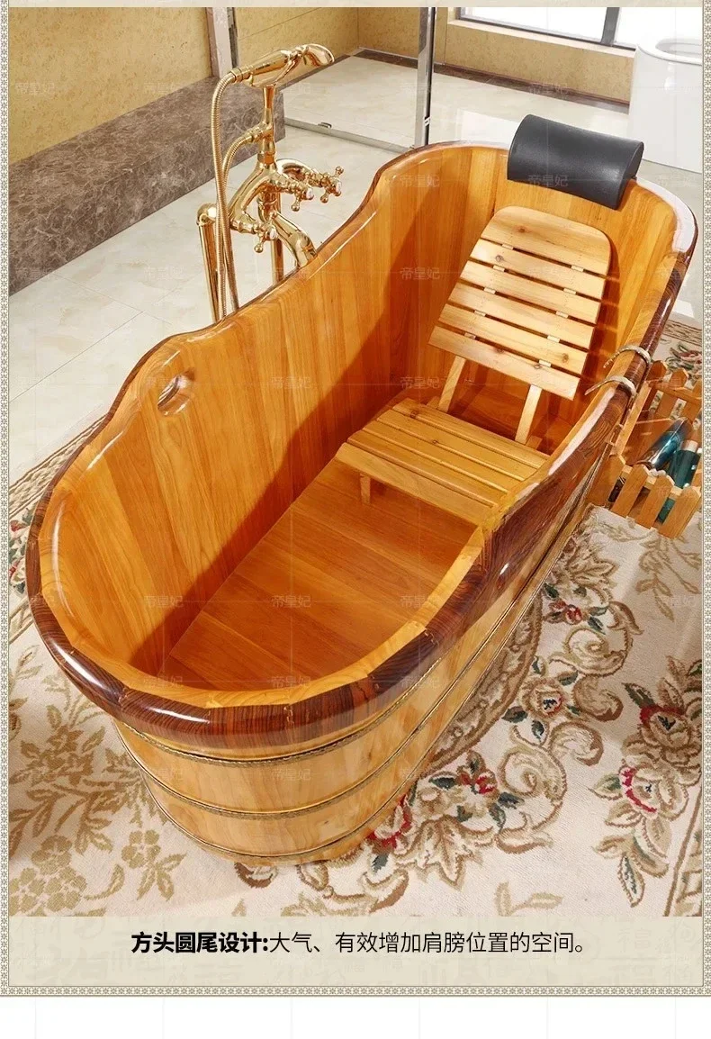 x1-- oak bathtub for beauty salons, wooden bath tub for showering and bathing