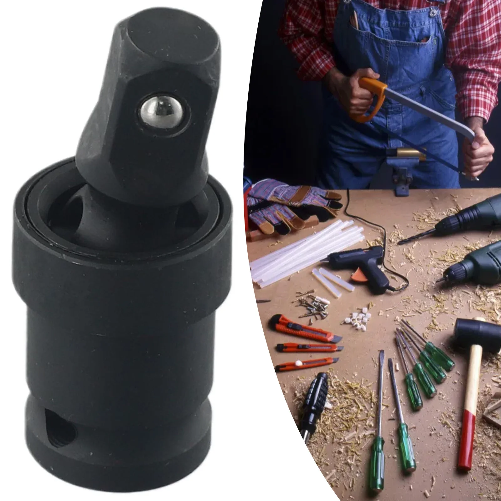 

1/2" Pneumatic Universal Swivel Electric Wrench Socket Adapter Joint 360 Degree Multi Hand Tools Multitool
