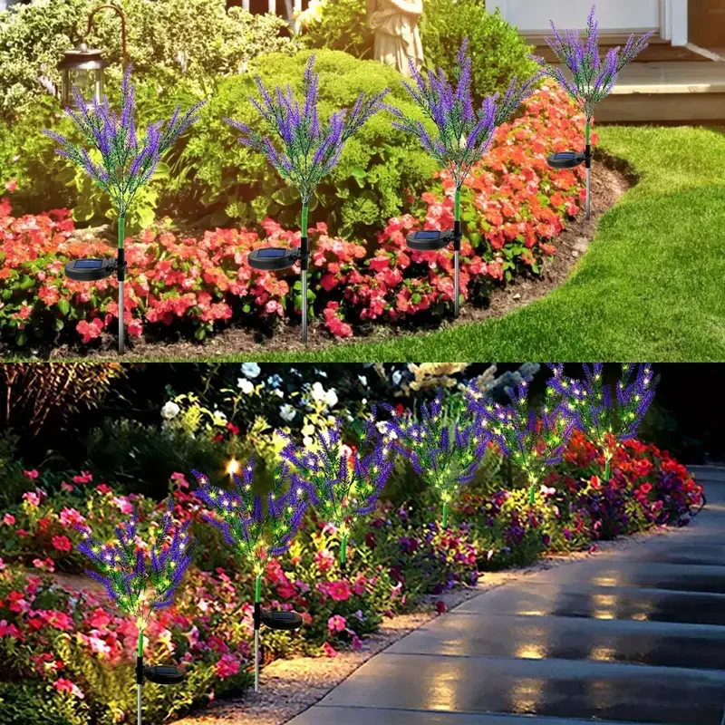 1 قطعة مصباح ليد الخزامى في الهواء الطلق حديقة مصباح حديقة تعمل بالطاقة الشمسية مقاوم للماء لجميع القديسين عيد الميلاد احتفالي ديكور المناظر الطبيعية في الحديقة #3