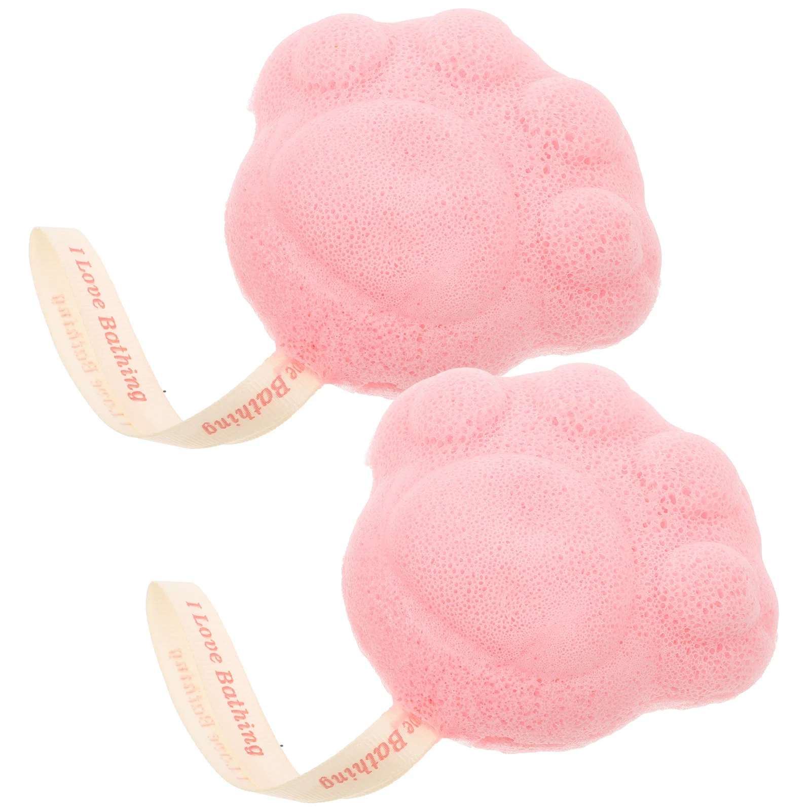 

2pcs Lovely Bath Brush For Shower Back Scrubber Body Sponge Exfoliating Skin Cleaning Hanging Rope Easy Drying Men Women