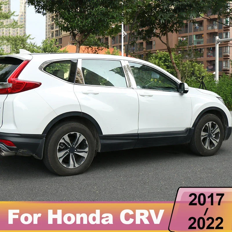 Car Window Center Pillar Trim Sticker External Decoration Cover Anti-Scratch For Honda crv CR-V 2017 2020 2021 2022 Accessories