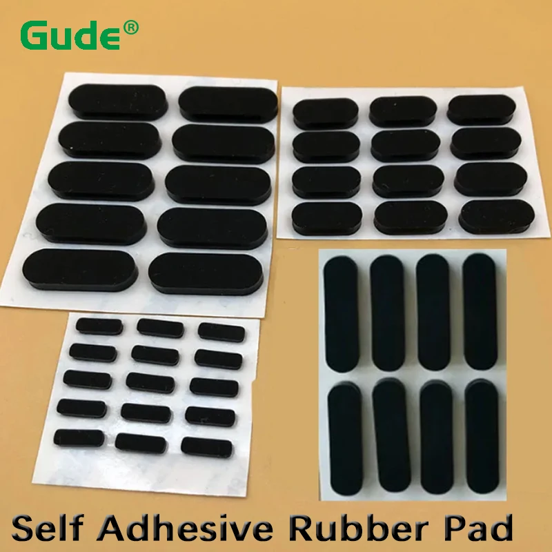 Thickness 1.5/2/3mm Oval Rubber Feet Pad Anti-slip Self Adhesive Black Silicone Mat Furniture Laptop Equipment Foot Pads