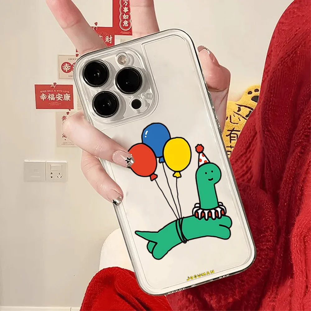 Dessin animé mignon Joguman coque de téléphone FUNDA pour iPhone 12 11 13 14 15 16 17MINI Max Pro Plus antichoc doux clair couverture arrière