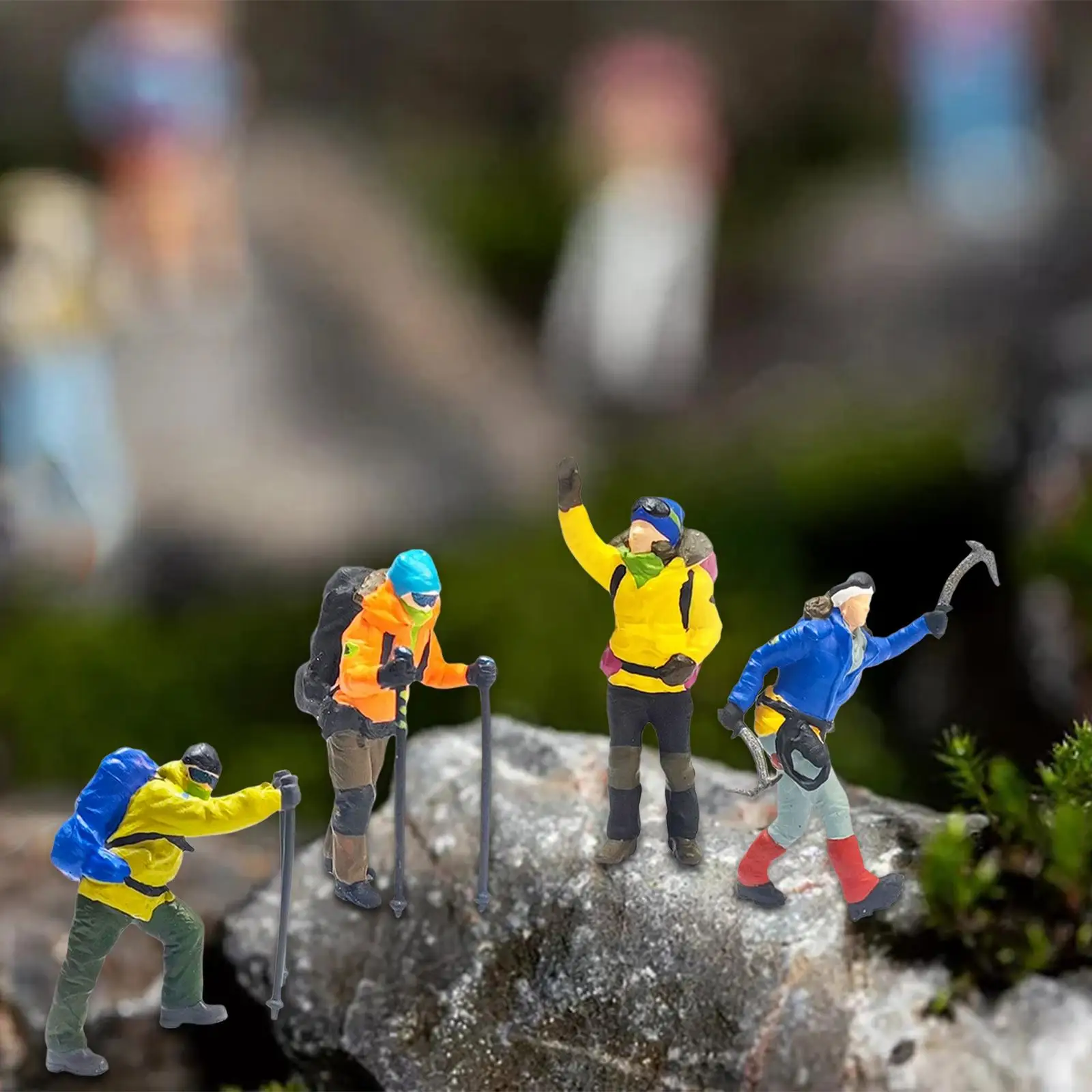 Figuras de escalada en miniatura, accesorios de Micro paisaje, suministros, 4x1/87