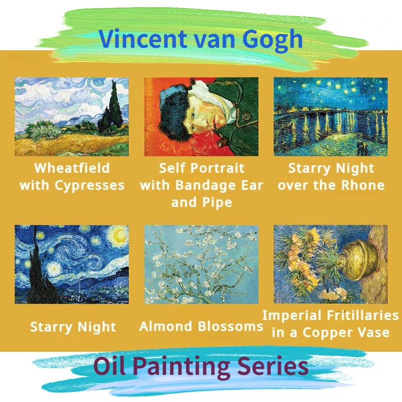 15*10cm Papier Puzzle mit Rahmen 150 Stück van Gogh Ölgemälde Stress abbau Kinder pädagogische