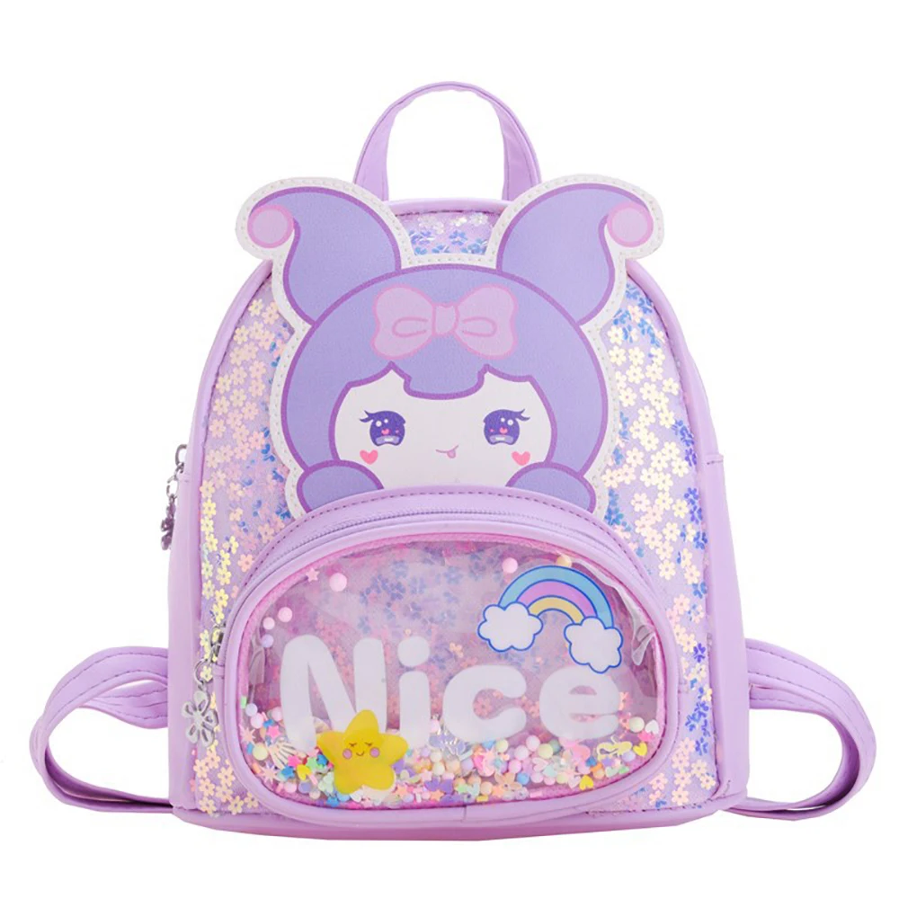 New Cartoon Fashion Trends Children Backpacks Anime Sanrio Kuromi Lovely Shiny Comfortable Portable Girls Bags Birthday Gifts