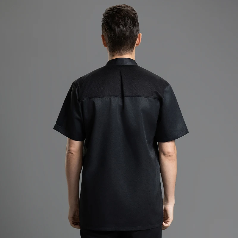 Catering Costume for Men and Women Summer Restaurant Uniform Breathable Mesh Cook Jacket  Hotel Canteen Rear Kitchen Chef Shirt
