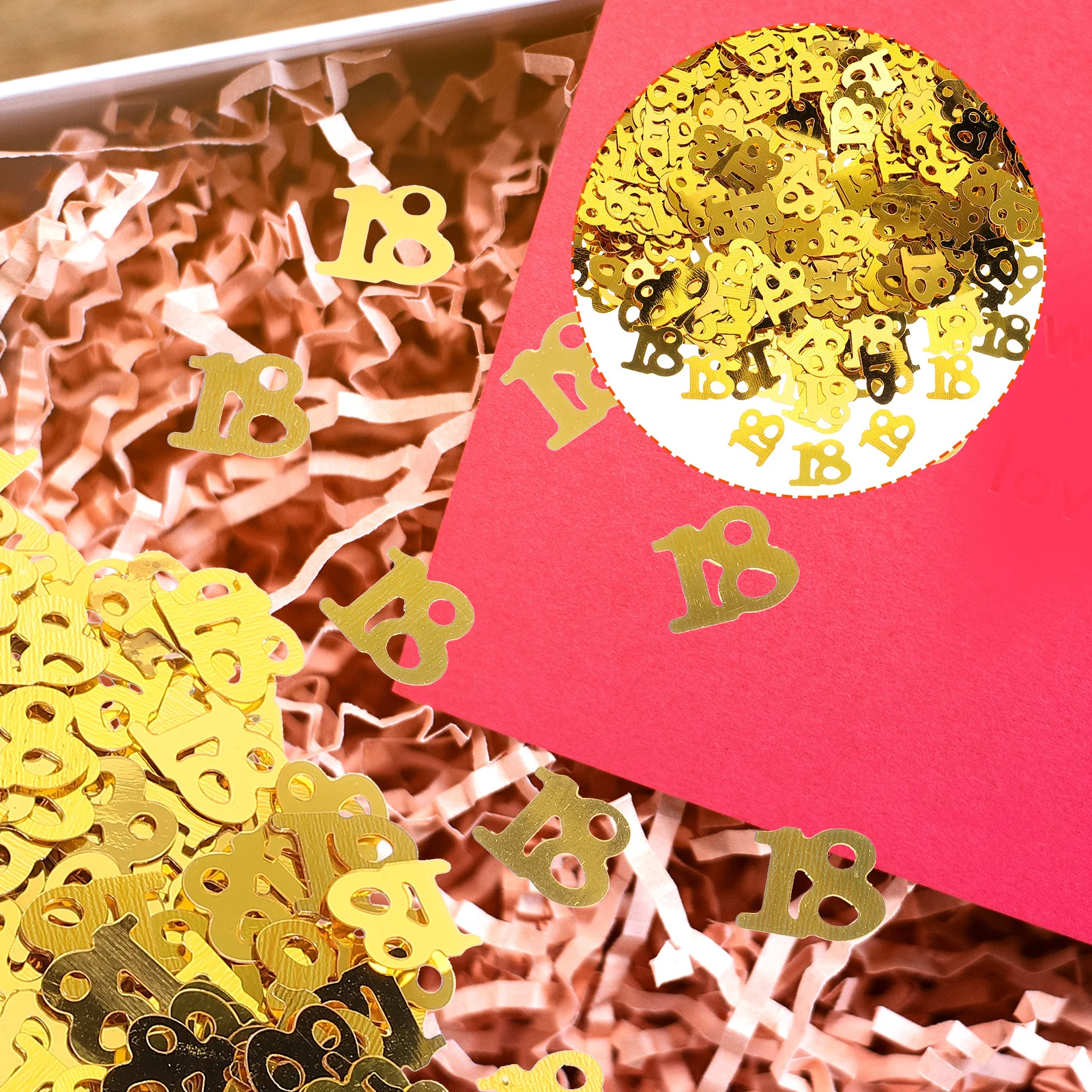 

600Pcs Confetti Golden Shiny Digital Pieces for Birthday Party Table Decoration Wedding Events Festival Scrapbook Craft