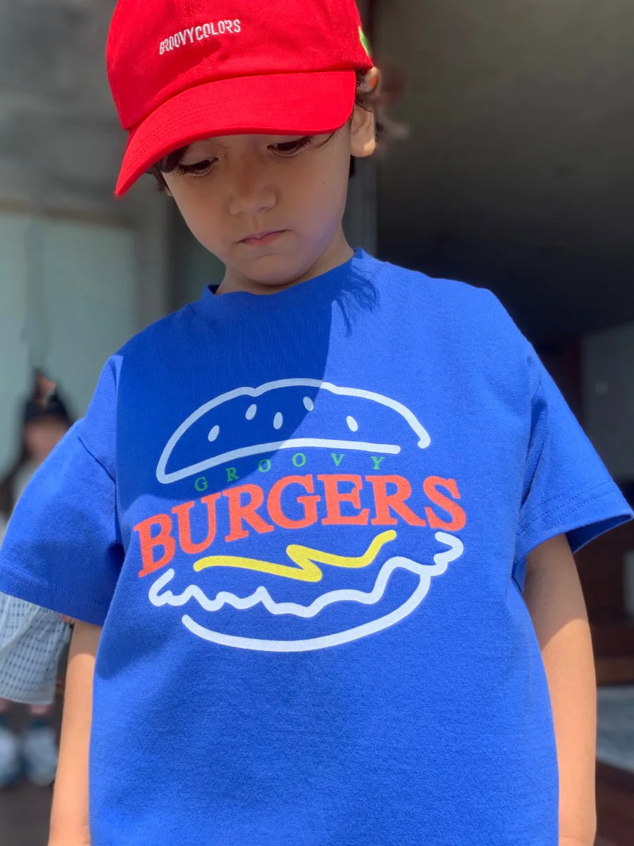 T-shirt confortável do algodão para meninos e meninas, LAB, CICI, azul, azul