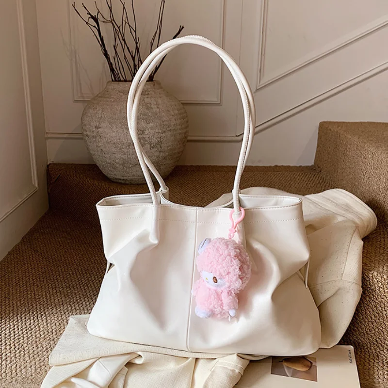 

Повседневная женская сумка-тоут, однотонная, большая вместительная, легкая сумка для поездок на работу, стильная простая сумка, сумка через плечо, высококачественная женская сумка