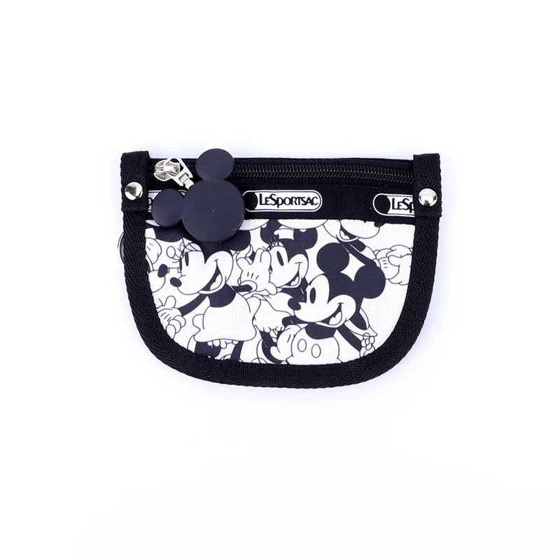 Disney Mickey Minnie Mouse portamonete donna portafoglio piccolo ragazze Cartoon Zipper Short Money Pouch cuffie pochette di stoccaggio