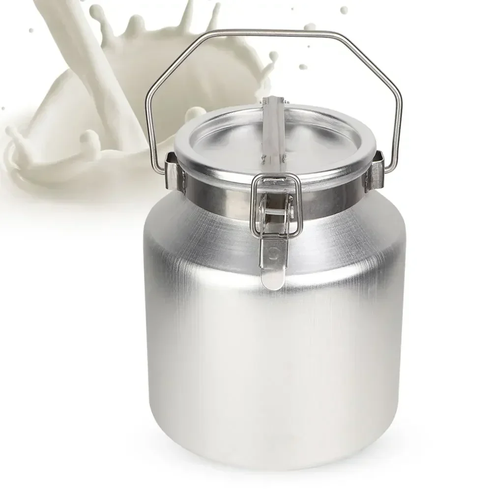 5L Aluminum Alloy Transportable Milk Fermentation Barrel Bucket Can With Handle Container Storage Oil Milk Rice Barrel