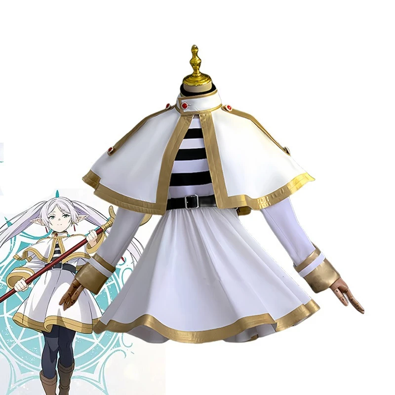 Vestido de Cosplay mágico de elfa para mujer, uniforme de personaje de Anime, túnica mágica de manga larga para actuación en escenario, disfraz de fiesta de cumpleaños