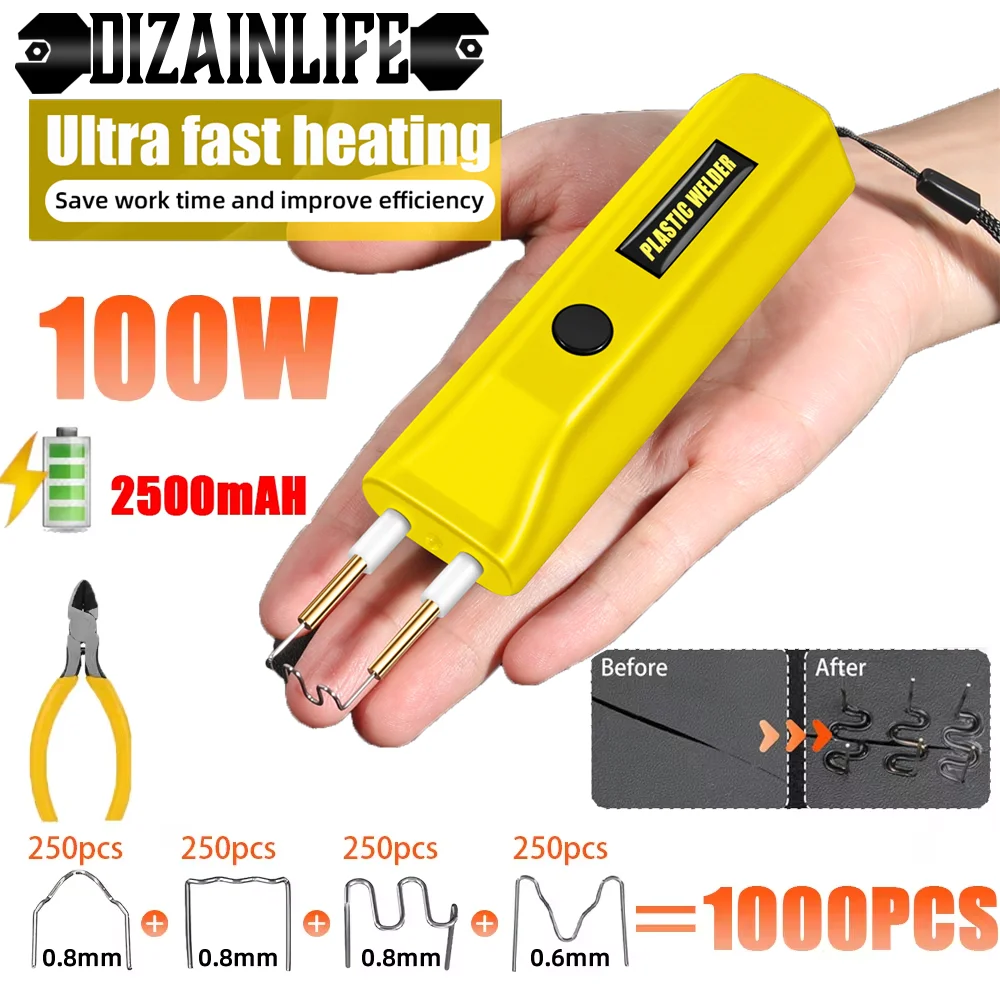 100W Plastic Welder 2 In 1 Plastic Welding Kit Portable MINI Hot Plastic Crack Repair Tool Repair Automobile Bumper Welding Nail