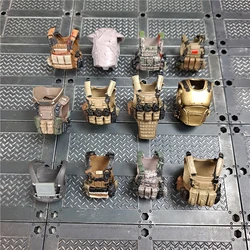 1:18 Scale Soldier Tactical Vest Belt Leg Bag Shoulder Guard Leg Guard Wrist Shield Accessories Model Souvenir Collection