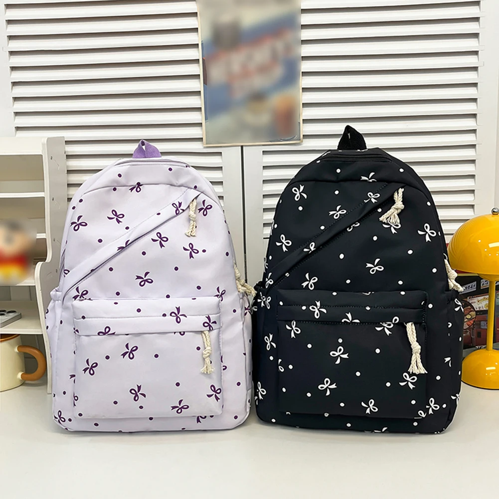 

3-in-1 Bow Tie College School Backpack with Lunch Bag Pencil Case Cute Girl Backpacks Student Backpack for Teens Women Student
