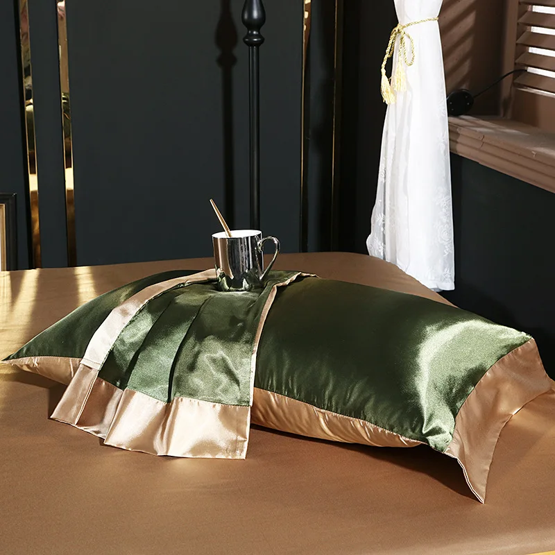 Natural Mulberry Silk Bedding Set Cover Fitted/Flat Bed Sheet Pillowcase Luxury Satin Bedsheet Solid Color King Queen Twin Size view 2