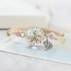 dried flowers plant specimens bracelet ball dandelion all over the sky star girlfriends female lovers gifts #1387