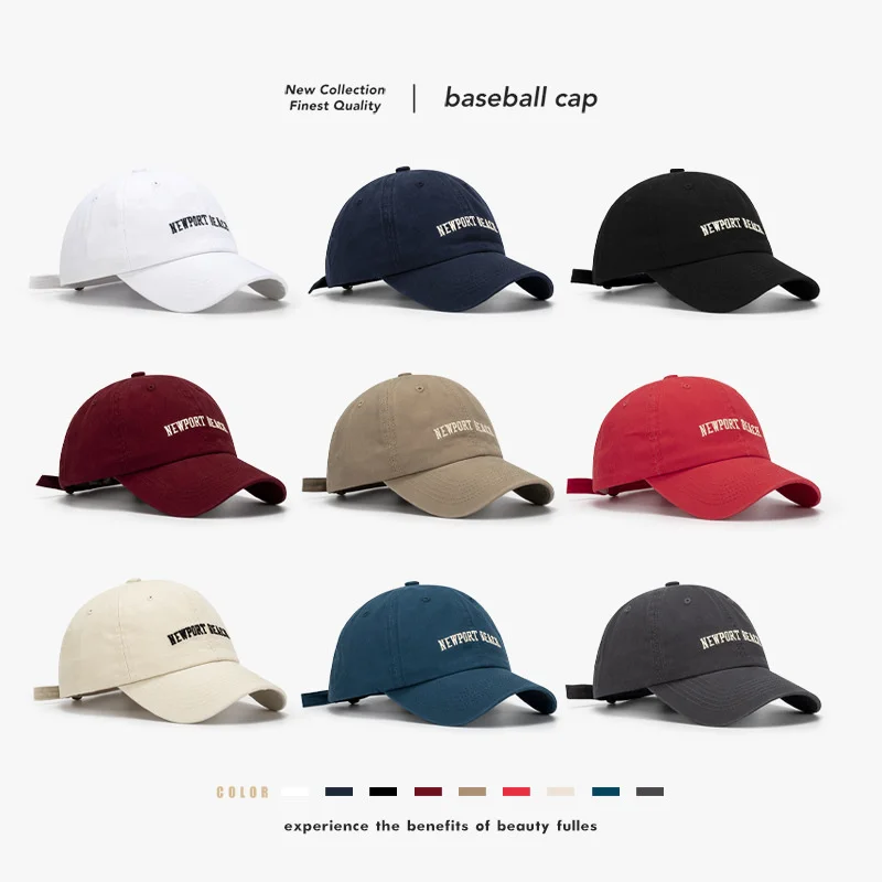 Khaki baseball cap, women's big head, thin face, small face, versatile sports hat, men's Korean style cap trend